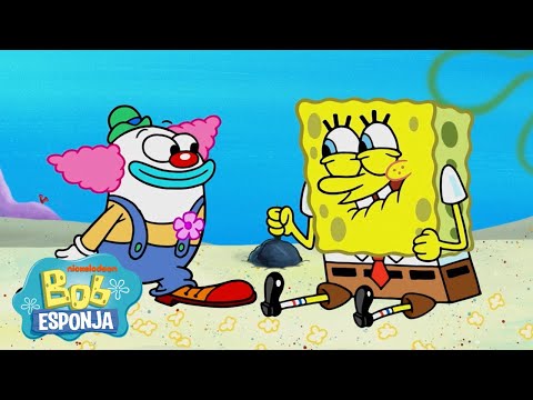 Bob Esponja | Todo Palha&ccedil;o e Circo na Fenda do Biqu&iacute;ni! 🤡 | Bob Esponja em Portugu&ecirc;s