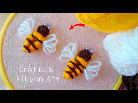 Amazing Bee Making Idea with Wool - Hand Embroidery Trick - DIY Woolen Bees - Easy Craft Ideas