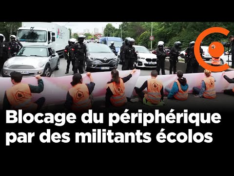 Derni&egrave;re r&eacute;novation : blocage du p&eacute;riph&eacute;rique par des militants &eacute;colos (25 juin 2022, Paris) [4K]