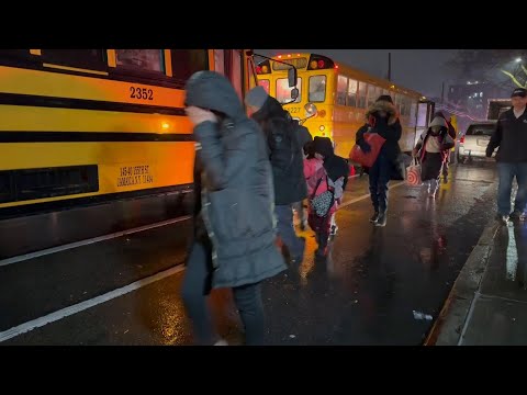 Sprawling storm wallops US, New York City evacuates migrants to safety