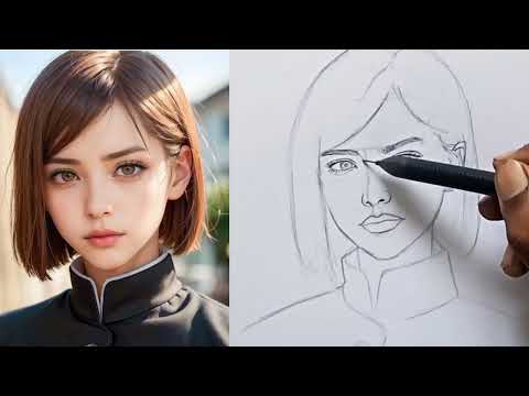 How to draw head and face using Loomis method| drawing nobara kugisaki from jujutsu kaisen