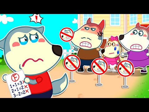 Baby Wolf, Go Away! - Oh No, Baby Wolf Is A Bad Student! | Cartoons for Kids | 