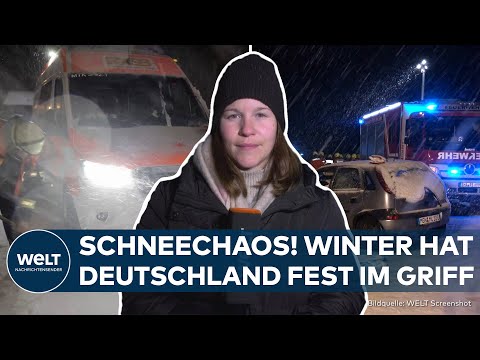 SCHNEECHAOS IN DEUTSCHLAND: Eingeschlossene Autofahrer und Unf&amp;auml;lle nach heftigem Wintereinbruch