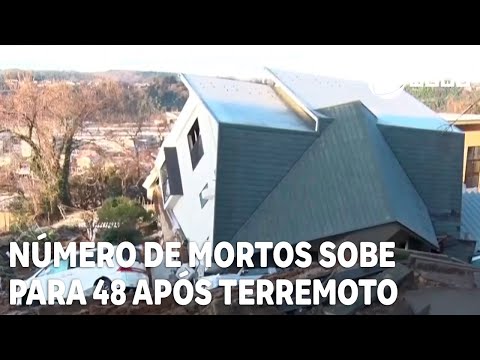 N&uacute;mero de mortos sobe para 48 ap&oacute;s terremoto no Jap&atilde;o