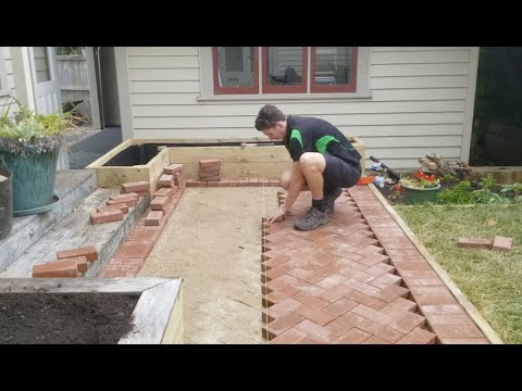 Timelapse Herringbone Paving installation