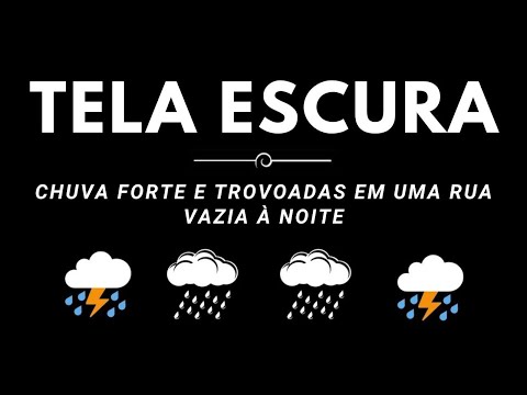 Barulho de Chuva para Dormir Melhor e Relaxar - Chuva Forte e Trovoadas em uma Rua Vazia &agrave; Noite