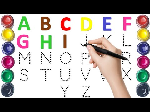 A to Z, Kids rhymes, collection for writing along dotted lines for toddler, Alphabet, ABC song, ABCD