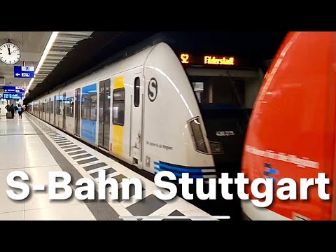 Busy S-Bahn train schedule at Stuttgart Hbf (main station)| 🇩🇪 Stuttgart, Germany