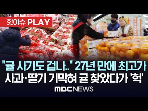 &quot;귤 사기도 겁나..&quot; 27년 만에 최고가, 사과&middot;딸기 기막혀 귤 찾았다가 '헉' - [핫이슈PLAY] MBC뉴스 2024년 1월 9일