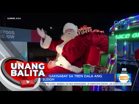 Santa Claus, nakisabay sa tren dala ang kaniyang sleigh | UB