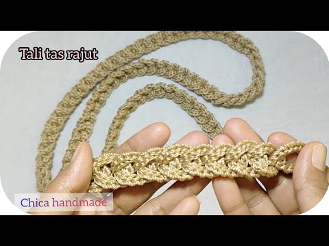 Cara membuat tali tas rajut | bag rope crochet tutorial | tutorial tali rajut untuk tas selempang