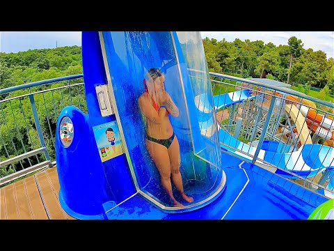 Waterslides at Aquapark Istralandia in Croatia