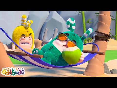 Lazy Summer Beach Holiday | Oddbods | Moonbug No Dialogue Comedy Cartoons for Kids