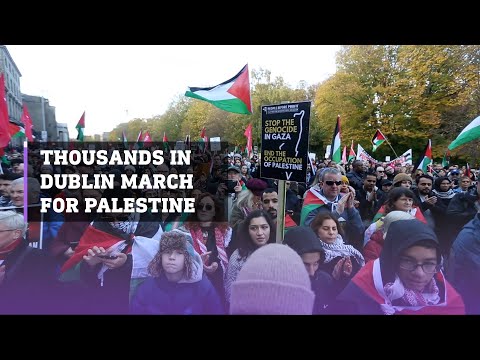Ten of thousands in Dublin hold pro-Palestine protest