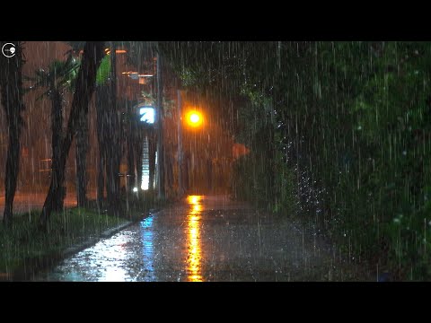 Heavy rain and insomnia relief for a good night's sleep, perfect rain sound ASMR white noise