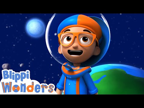 Blippi's Moon Mission! | Blippi Wonders | NEW Animated Series | Cartoons For Kids