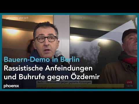 Cem &Ouml;zdemir &amp; Joachim Rukwied zur Demonstration gegen die Erh&ouml;hung des Agrardieselpreises - 18.12.23