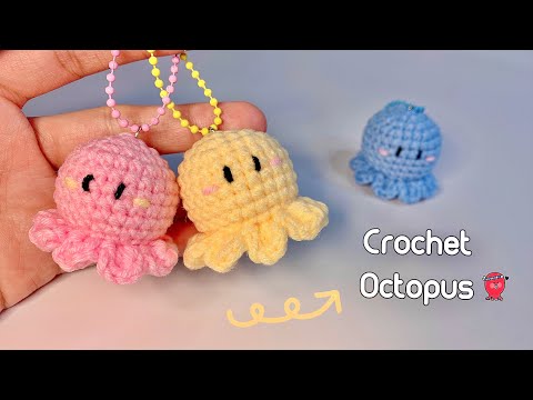 Crochet Octopus Keychain 🐙| Easy Amigurumi | M&oacute;c M&oacute;c Kho&aacute; Bạch Tuộc | Xuxu Crochet