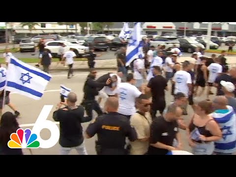 Chaos erupts when 2 South Florida protest groups FACE OFF over Israel-Palestine conflict