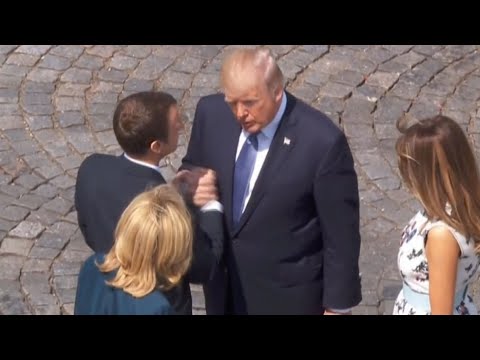 Watch Trump's Epic Handshake With Macron