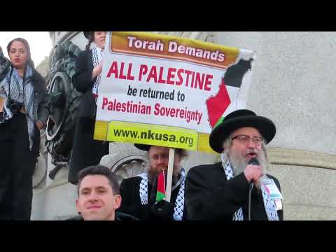 Rabbi Weiss speaking at pro-Palestinian mass demonstration in Washington DC Thomas circle Dec/31/'23