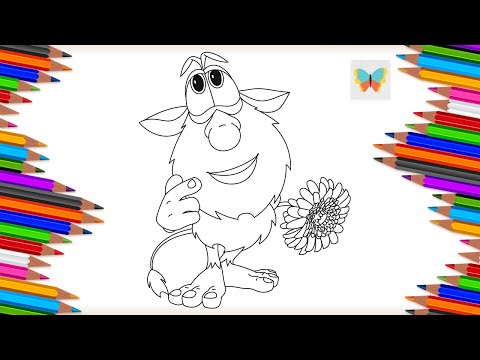 Как нарисовать Бубу с цветочком из мультика Буба | Рисуем и Учим Цвета | Coloring Kids