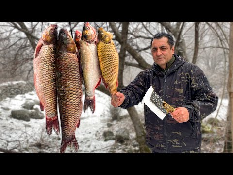 HUGE KEBAB OF 7 KG OF GRASS CARP BAKED IN A TANDOOR! RECIPE BY WILDERNESS COOKING