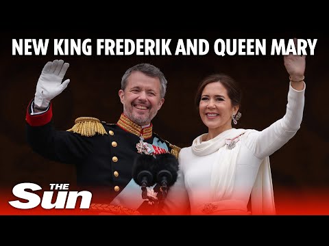 New King Frederik and Queen Mary greet cheering crowds as Margrethe abdicates