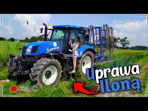 Uprawa agregatem własnej produkcji z  Iloną |New Holland T6.175| [vlog#86]