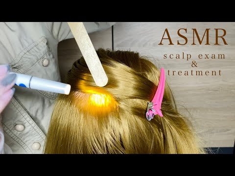 ASMR Dermatological scalp exam &amp; treatment 🔦