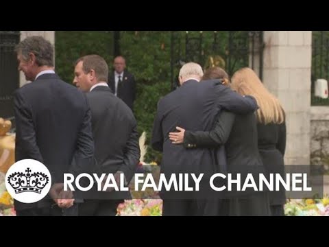 Prince Andrew Consoles Princess Eugenie as Tearful Royals View Flowers