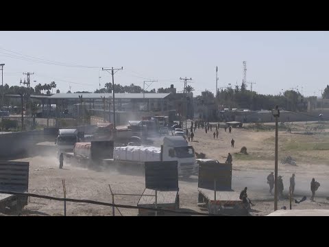 Aid trucks enter Gaza through Rafah border crossing