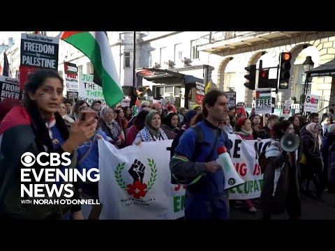 Pro-Palestinian protesters march in London