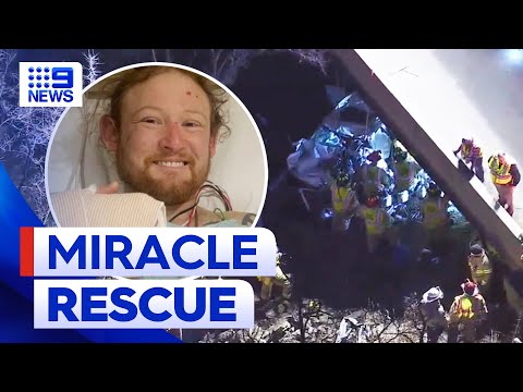 Fishermen discover man trapped in freezing car for six days | 9 News Australia