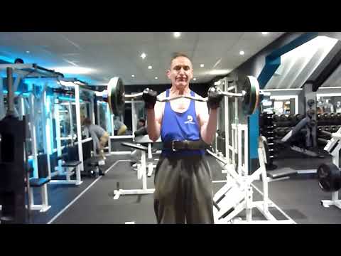 Curling 45kg x 5 plus Tricep Pushdown Superset aged 54