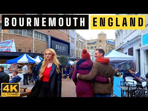 England : [4K] Walk | Bournemouth | Coastal  Resort Town on the South Coast of England