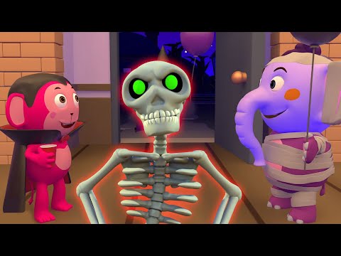 Scary Monsters Party in Haunted House | Halloween Nursery Rhymes and Kids Songs | ABC Learning Club