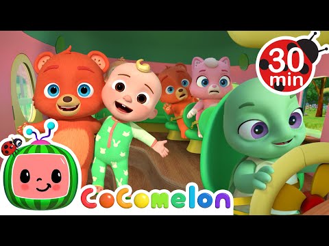 🚌Wheels on the Bus🚌 | Cocomelon - Animal Time | Kids Cartoons &amp; Nursery Rhymes | Moonbug Kids