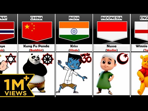 Religion Of Cartoon Characters From Different Countries