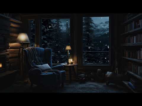 Sounds for sleeping with wind sounds and snow dropping outside | Deep sleep, white noise, snowstorm