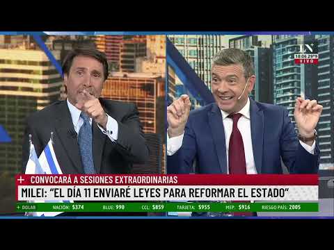 Milei confirm&amp;oacute; que llamar&amp;aacute; a sesiones extraordinarias. Pablo Rossi con Eduardo Feinmann