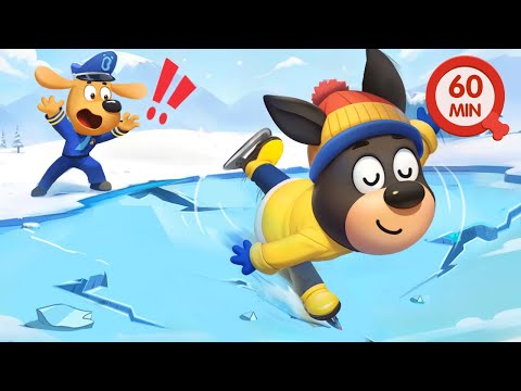 Dobie Goes Ice Skating | Play Safe | Outdoor Safety Tips | Kids Cartoons | Sheriff Labrador