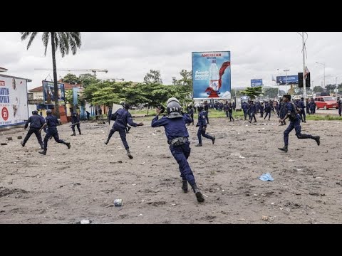 DR Congo police fire tear gas at banned election protest