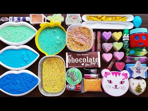 Slime Smoothie - Mixing Slime And More Stuff &amp; Sand