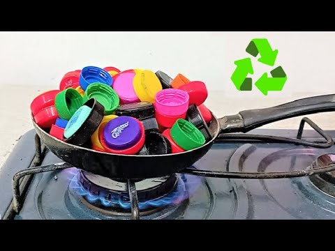 como fundir tapitas de plastico y hacer un plato casero