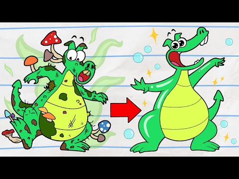 Dirty Dragon Bath Time | (NEW) Boy &amp; Dragon | Wildbrain Toons