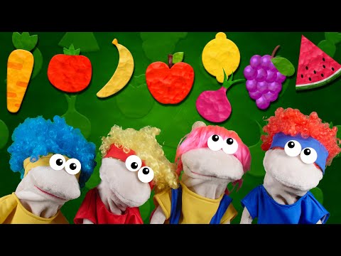 Yummy Fruits &amp; Vegetables with Puppets! | D Billions Kids Songs