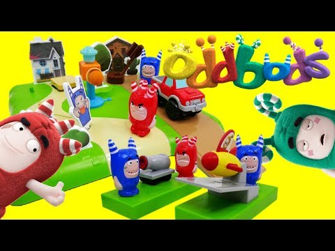 Oddbods Toys - Neighborhood Prank and Stunts Playset - Bubbles Fuse Pogo