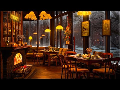 Relaxing Piano Jazz Instrumental Music with A Cozy Winter Coffee Shop Ambience to Study, Relax, Work