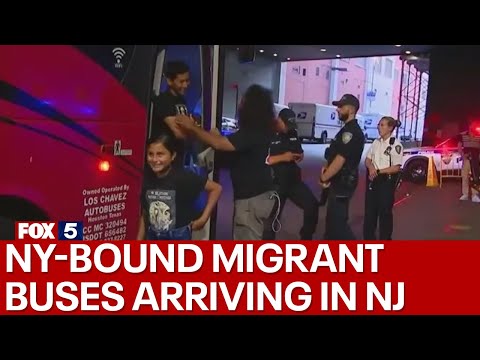 NY-bound migrant buses arriving in New Jersey